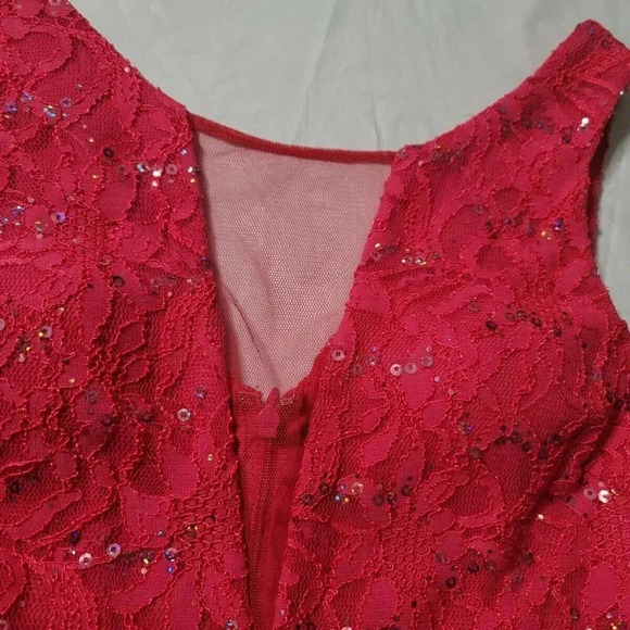 Hailey Logan by Adrianna Papell Women lace  sequins Pink Cocktail Dress 11 - Picture 7 of 12